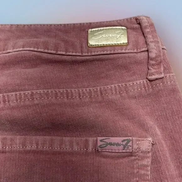 SEVEN7 Women’s 8 Dusty Pink ULTRA HIGH RISE Corduroy Jeans - Picture 5 of 5